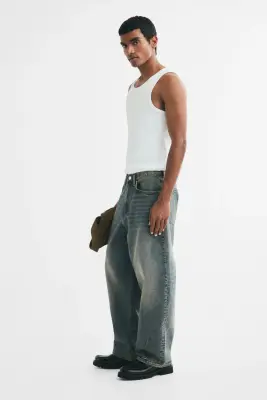Baggy Barrel Jeans - Bleu denim délavé — photo 3