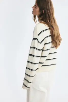 Pull - Crème/noir — photo 2