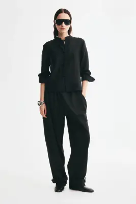 Chemise avec boutons noués - Noir — photo 2