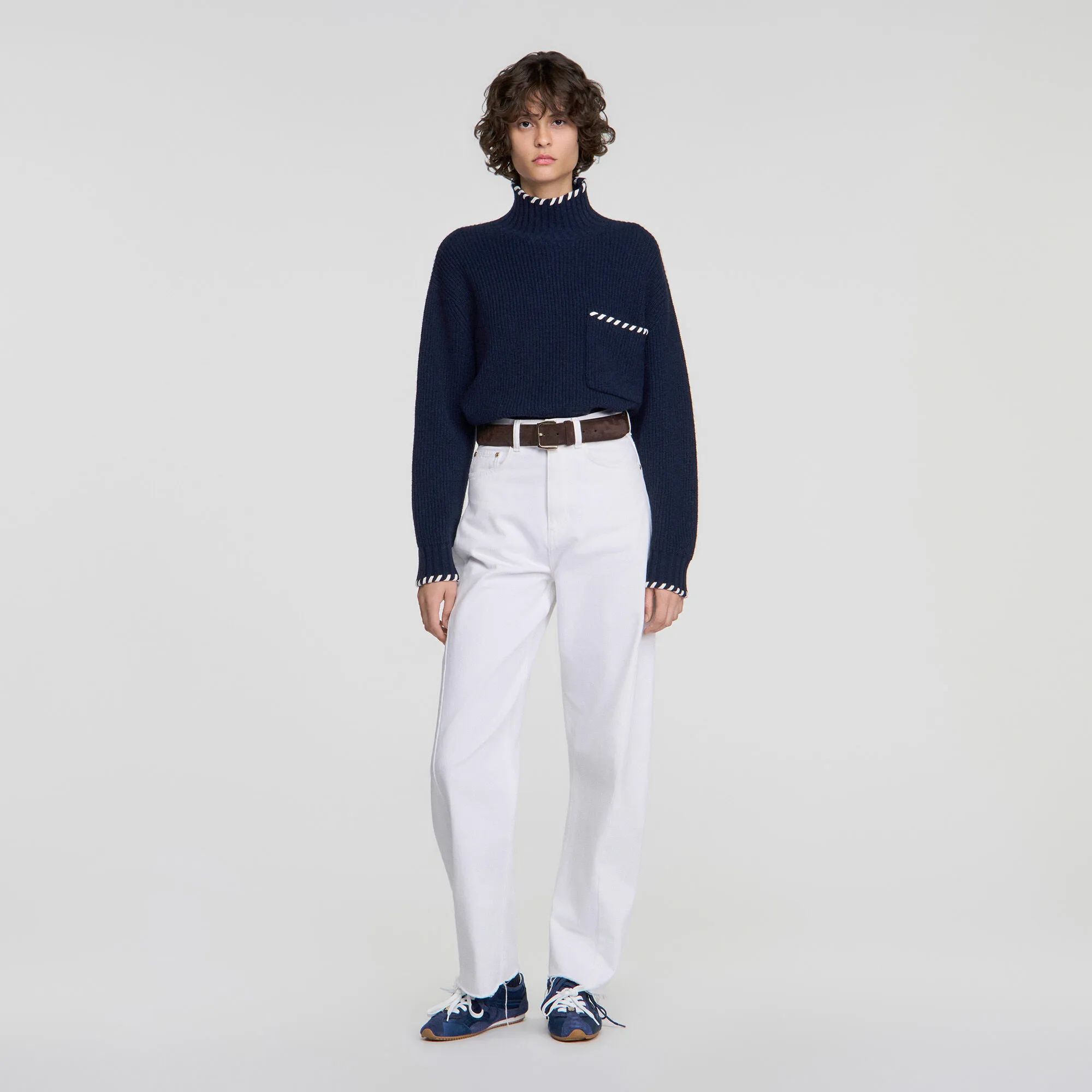 Pull en laine à détails tressés