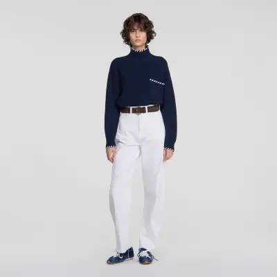 Pull en laine à détails tressés