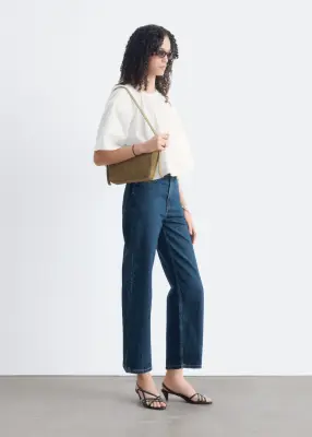 Jean longueur 7/8ème à jambe large - Bleu moyen — photo 4