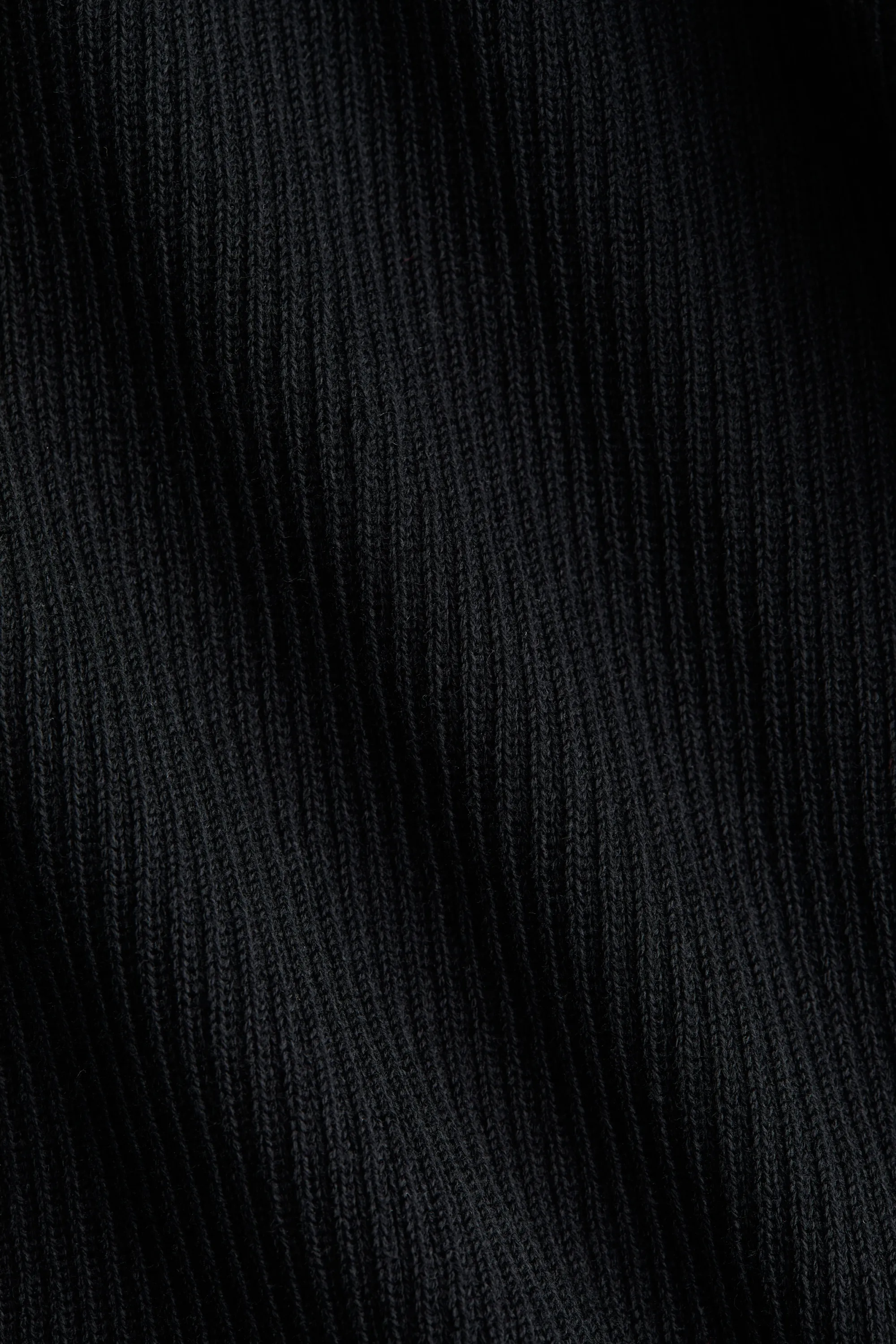 Robe côtelée avec jupe évasée - Noir
