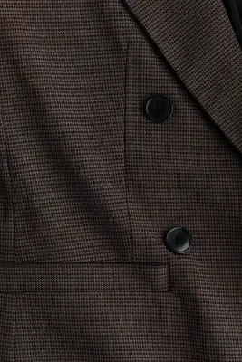 Blazer croisé sans fermeture - Taupe/motif pied-de-poule — photo 5