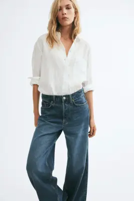 Baggy Regular Waist Jeans - Bleu denim foncé — photo 1