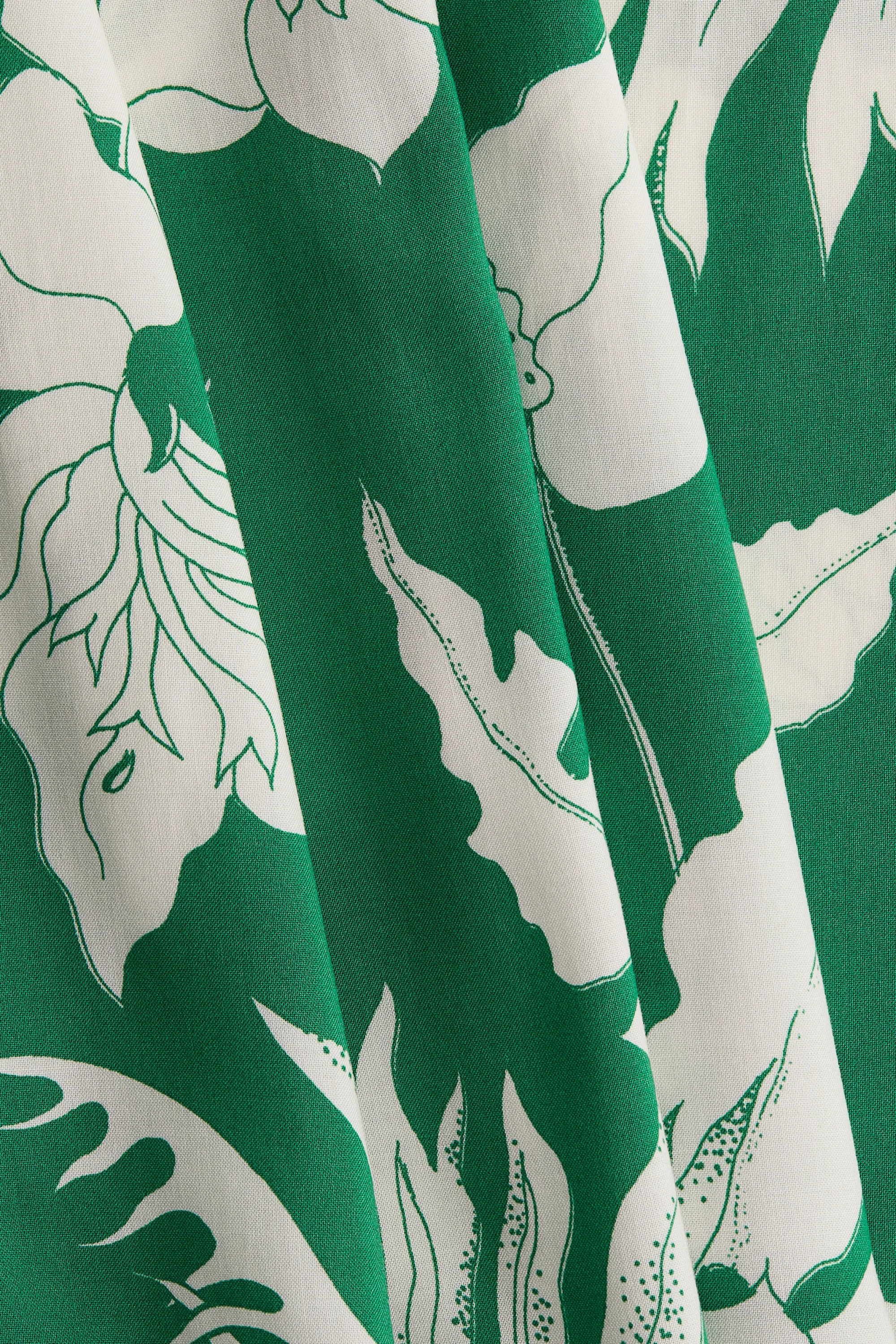 Robe tunique en viscose - Vert/blanc/fleuri