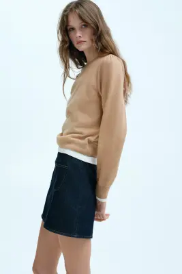 Pull à manches bouffantes - Beige foncé — photo 3