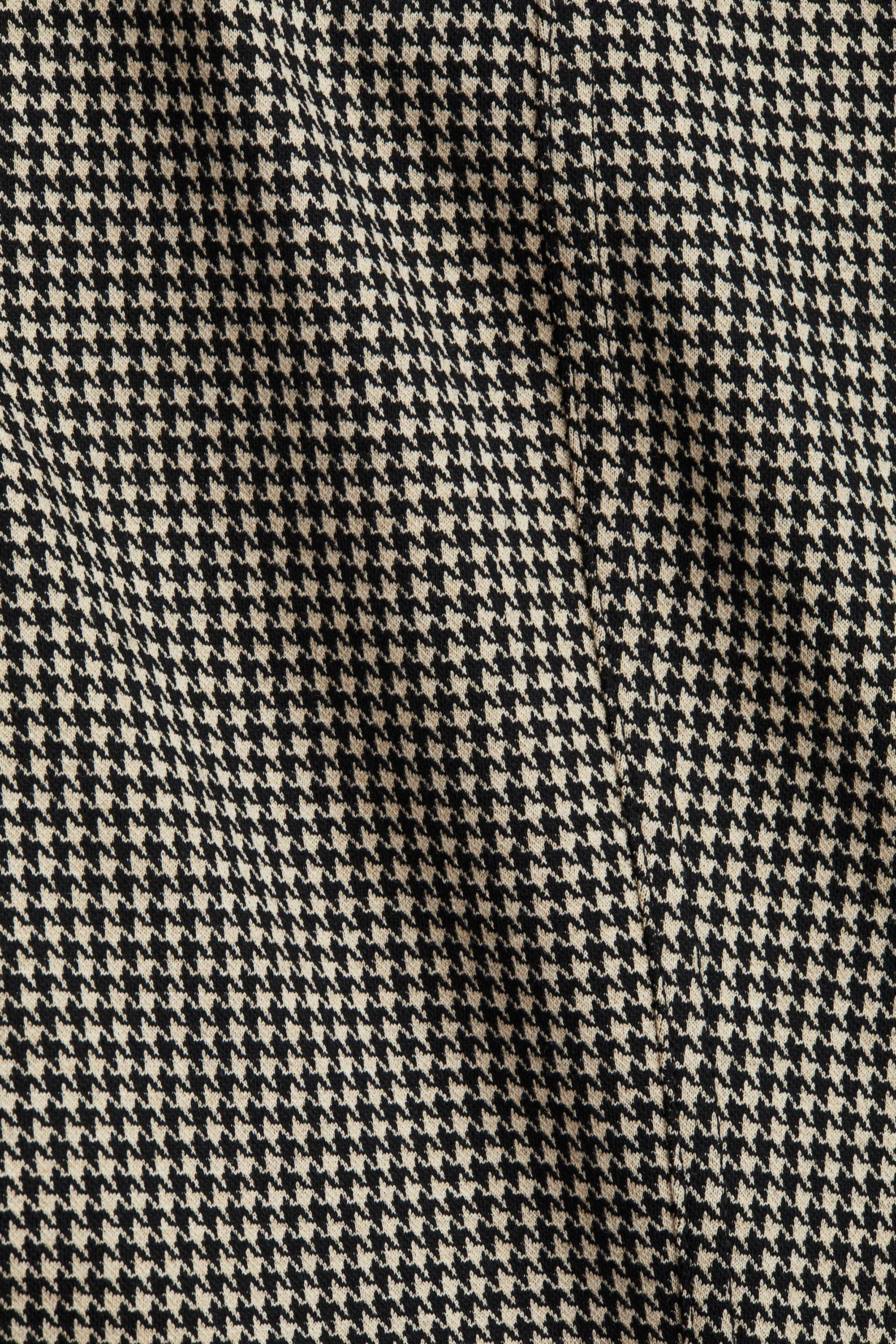 Pantalon ajusté en jersey - Beige/motif pied-de-poule