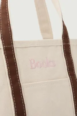 CABAS BOOKS MEDIUM MARRON/ROSE — photo 2