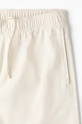 Pantalon Loose Fit en toile de coton - Crème — photo 5