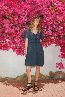 Robe courte en lyocell Femme — photo 2