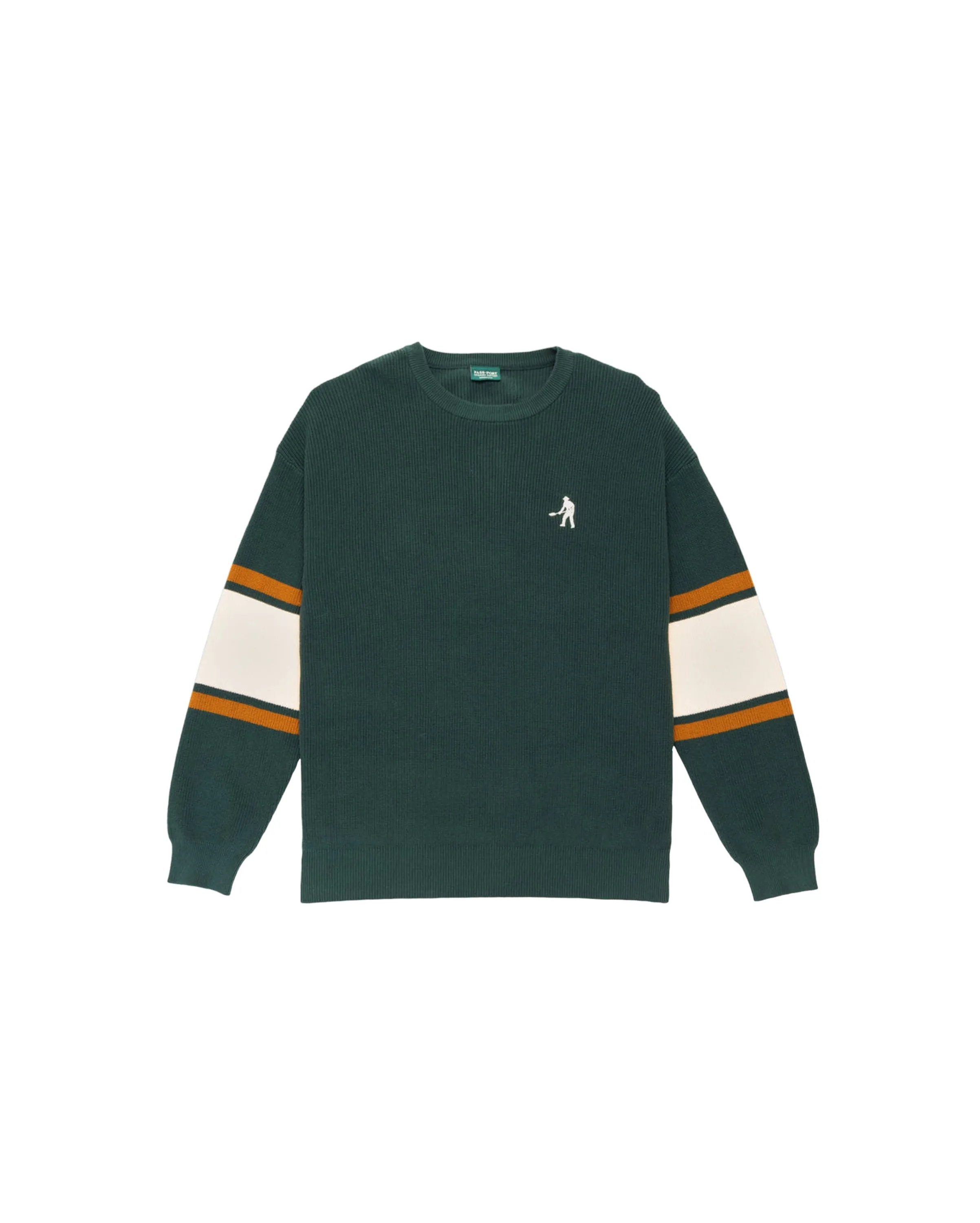 Organic Stripe Sweater Dark Green