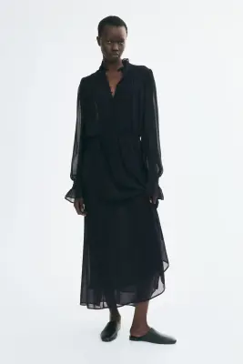 Robe en viscose avec appliqués - Noir — photo 2