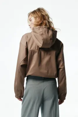 Veste coupe-vent à capuche - Beige — photo 3