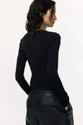 Body avec perles fantaisie - Noir — photo 3