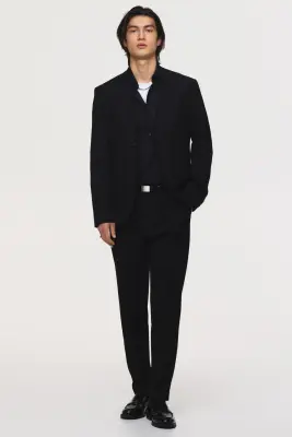 Veste Slim Fit à fermeture droite - Noir — photo 1