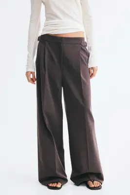 Pantalon chic à jambes larges - Marron foncé — photo 1