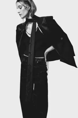 Top avec bretelles chaîne - Noir — photo 2