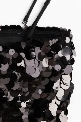 Robe bandeau à sequins - Noir — photo 2