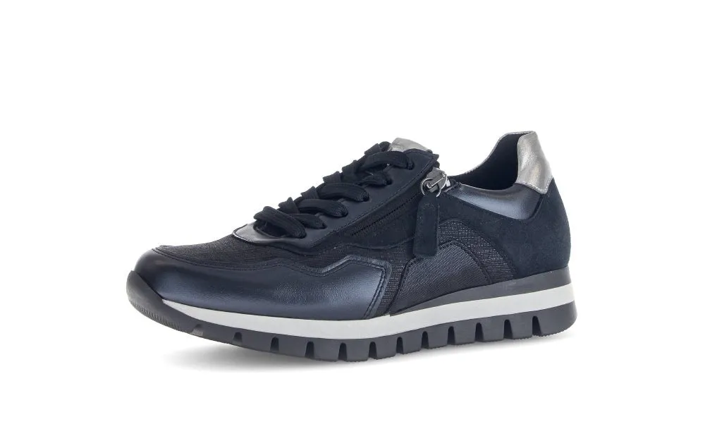 Baskets Gabor 76.436.86 Bleues - Lacets Zip Grande Pointure Femme