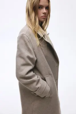 Manteau à fermeture croisée - Taupe — photo 4