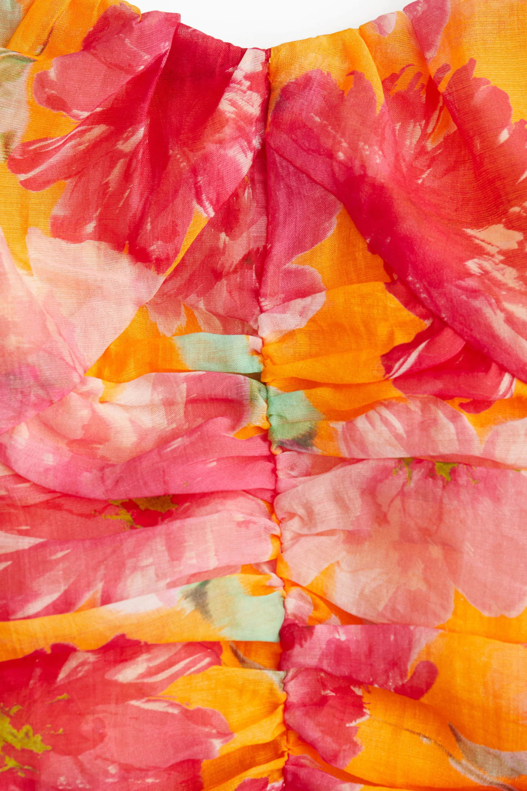 Blouse épaules dénudées - Orange/rose/fleuri