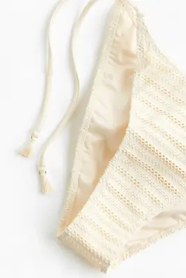 Bas de maillot Tanga à nouer - Crème — photo 4