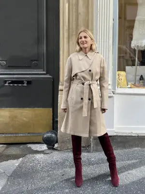 bottes cuissardes à talon en suède rouge bordeaux Prix boutique 1600€ Taille 37,5 — photo 2