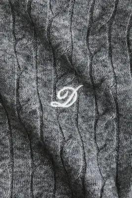 Pull en maille torsadée - Gris chiné/D — photo 5
