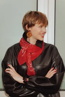 Foulard carré 100% laine — photo 2