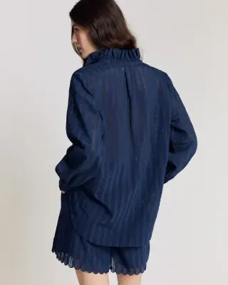 Chemise Leonor marine texturé — photo 5