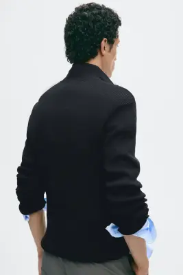 Gilet zippé Slim Fit - Bleu marine — photo 2