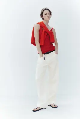 Barrel High Waist Jeans - Crème — photo 2