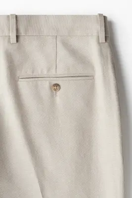 Pantalon chic Regular Fit en lin mélangé - Beige clair — photo 1