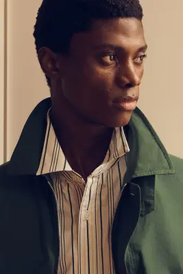 CHEMISE OVERSIZE EN POPELINE RAYÉE - BLANC / VERT / RAYÉ — photo 1