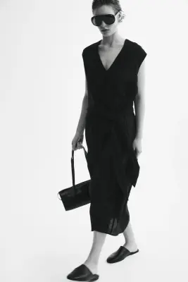 Robe sans manches avec détail croisé - Noir — photo 2