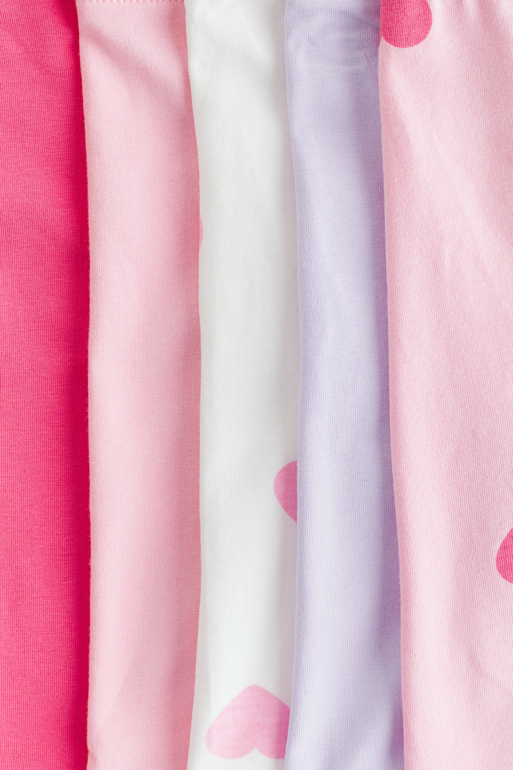 Lot de 5 shorts cycliste en coton - Rose clair/cœurs