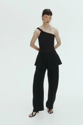 Body string asymétrique - Noir — photo 2