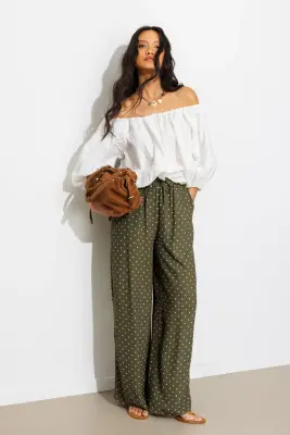 Pantalon large à pois Femme — photo 3