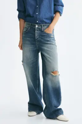Baggy Regular Waist Jeans - Bleu denim clair — photo 2