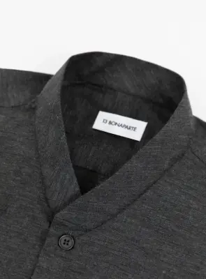 False Collar Shirt in Dark Grey Oxford — photo 2