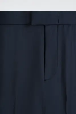 PANTALON DROIT REGULAR RÉSISTANT AUX PLIS - BLEU MARINE — photo 4