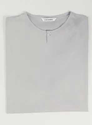 1 Button T-Shirt in Pearl Gray Eucalyptus & Cotton — photo 3
