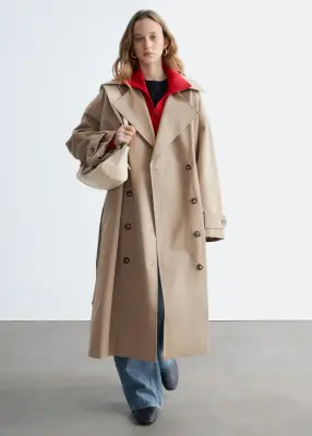 Trench-coat croisé oversize - Beige — photo 3
