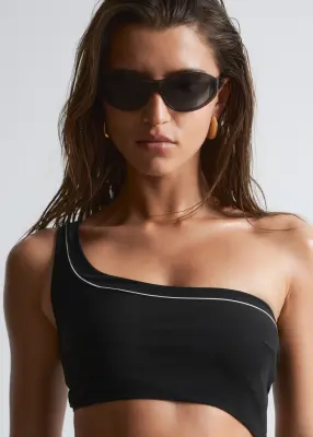 Maillot de bain asymétrique à découpes - Noir — photo 5