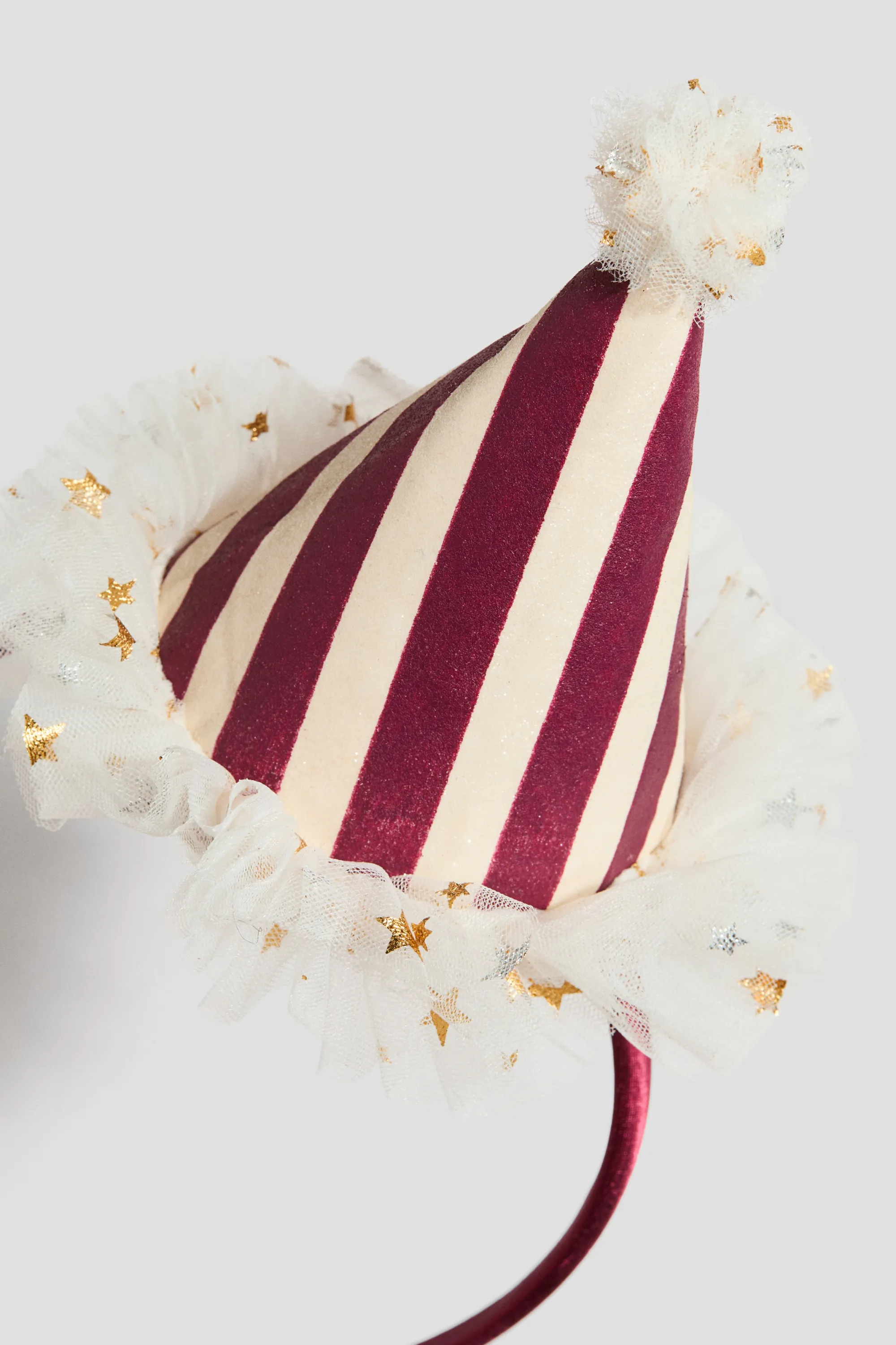 Serre-tête avec appliqué - Rouge foncé/rayé