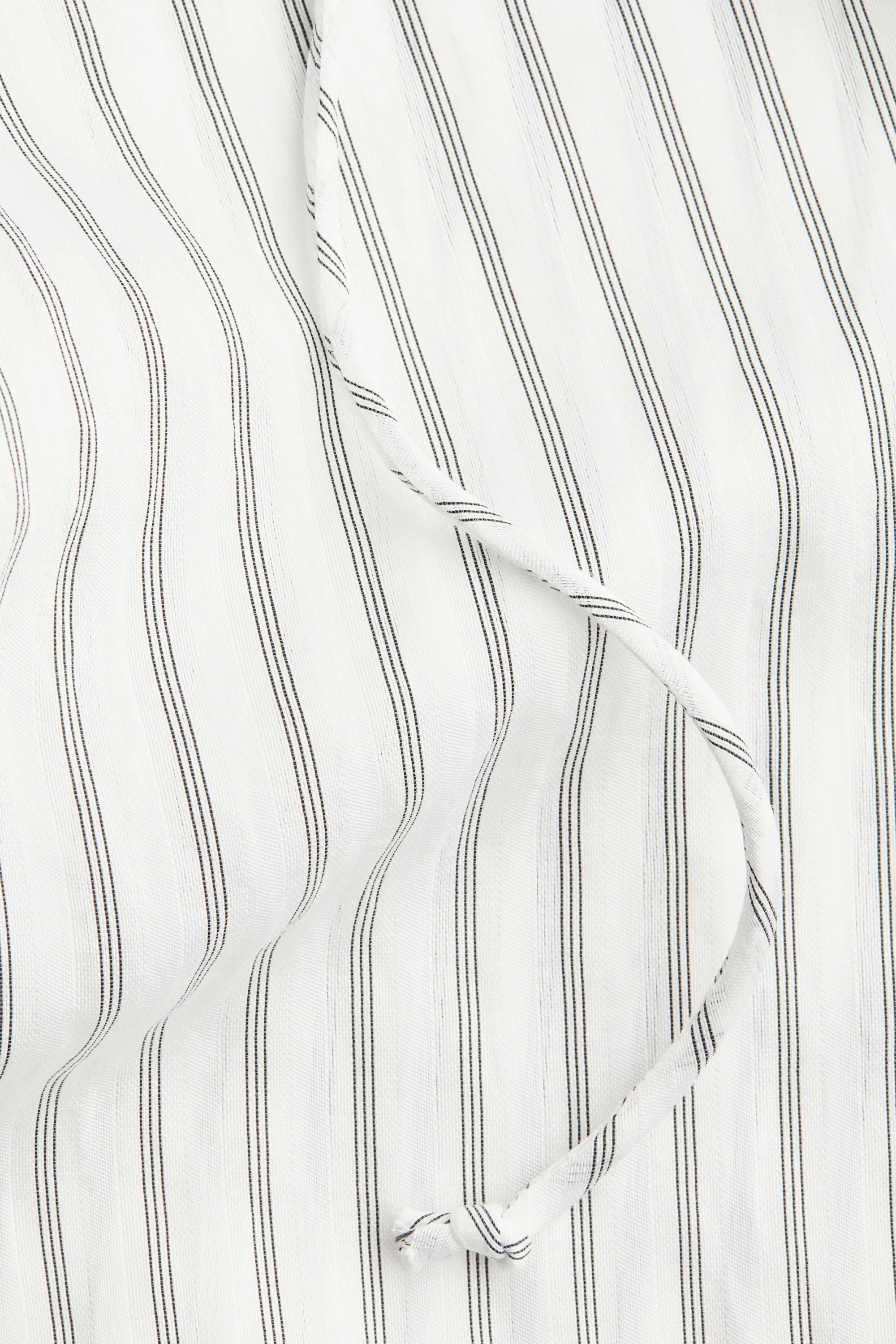 Pantalon large avec cordon de serrage - Blanc/rayé