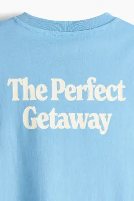 T-shirt imprimé en coton - Bleu/Condé Nast Traveller — photo 3