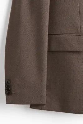 Veste Slim Fit à fermeture droite - Marron — photo 2
