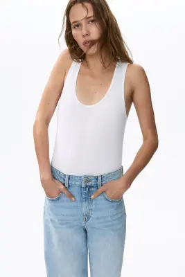 Wide High Waist Jeans - Bleu denim clair — photo 1